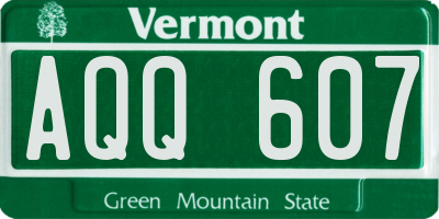 VT license plate AQQ607