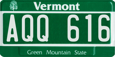 VT license plate AQQ616