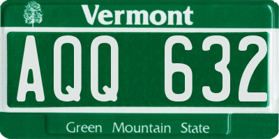 VT license plate AQQ632