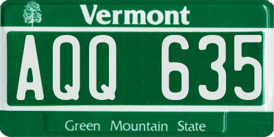 VT license plate AQQ635