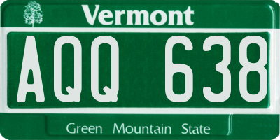 VT license plate AQQ638