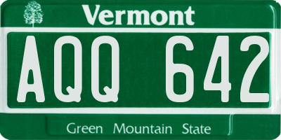 VT license plate AQQ642