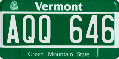 VT license plate AQQ646