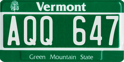 VT license plate AQQ647