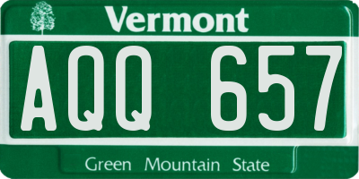 VT license plate AQQ657