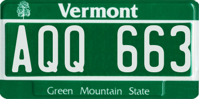 VT license plate AQQ663