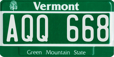 VT license plate AQQ668