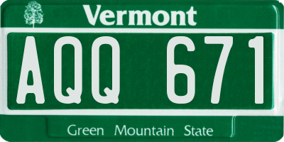 VT license plate AQQ671