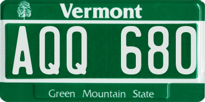 VT license plate AQQ680