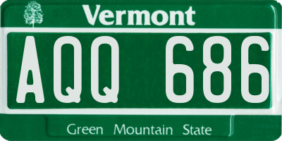 VT license plate AQQ686