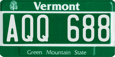 VT license plate AQQ688