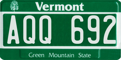 VT license plate AQQ692
