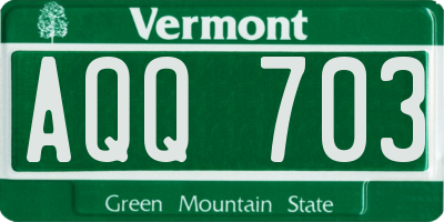VT license plate AQQ703