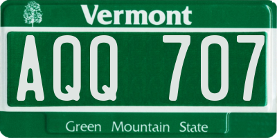 VT license plate AQQ707