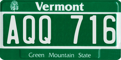 VT license plate AQQ716