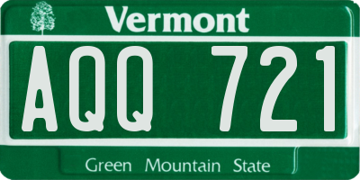 VT license plate AQQ721