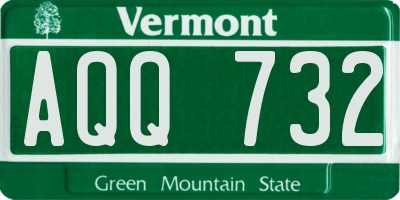 VT license plate AQQ732
