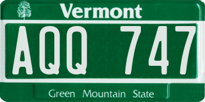 VT license plate AQQ747