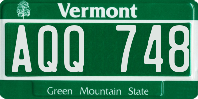 VT license plate AQQ748
