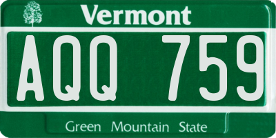 VT license plate AQQ759