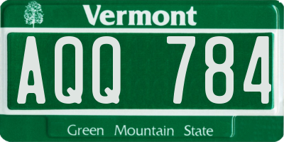 VT license plate AQQ784