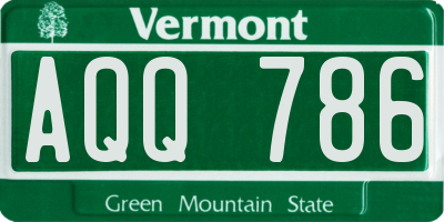 VT license plate AQQ786