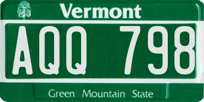 VT license plate AQQ798