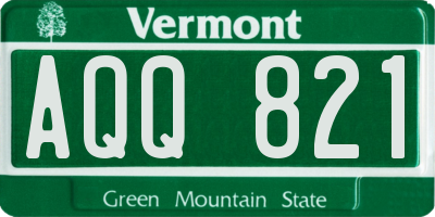 VT license plate AQQ821