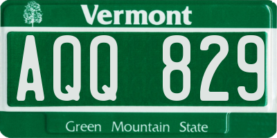 VT license plate AQQ829