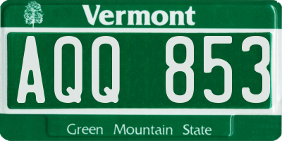 VT license plate AQQ853
