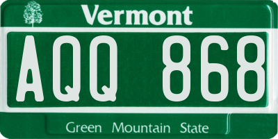 VT license plate AQQ868