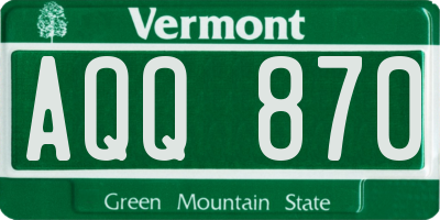 VT license plate AQQ870