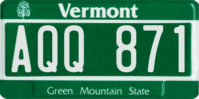 VT license plate AQQ871