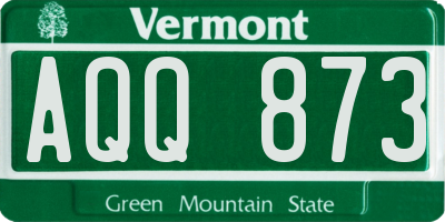 VT license plate AQQ873