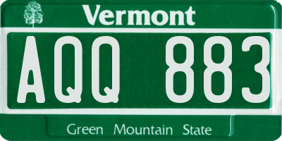 VT license plate AQQ883