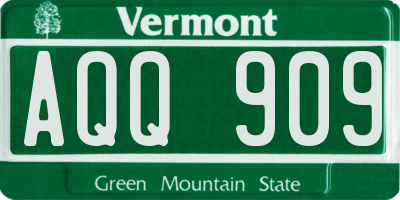 VT license plate AQQ909