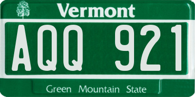 VT license plate AQQ921