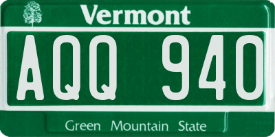 VT license plate AQQ940
