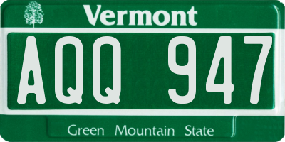 VT license plate AQQ947