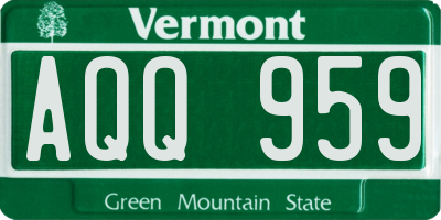 VT license plate AQQ959