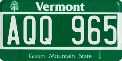 VT license plate AQQ965
