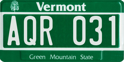 VT license plate AQR031