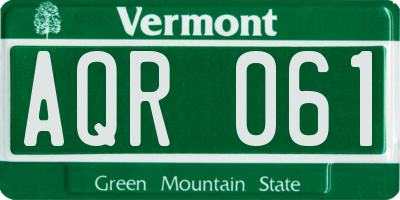 VT license plate AQR061