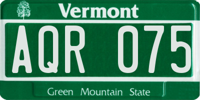 VT license plate AQR075