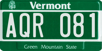 VT license plate AQR081