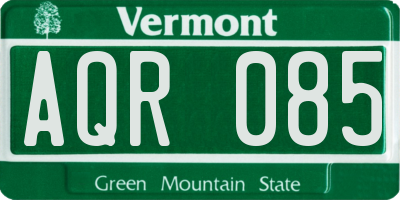 VT license plate AQR085
