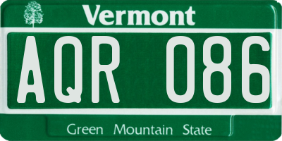 VT license plate AQR086