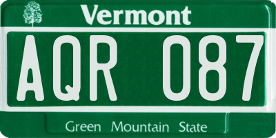 VT license plate AQR087