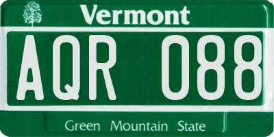 VT license plate AQR088