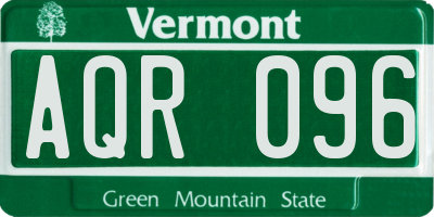 VT license plate AQR096